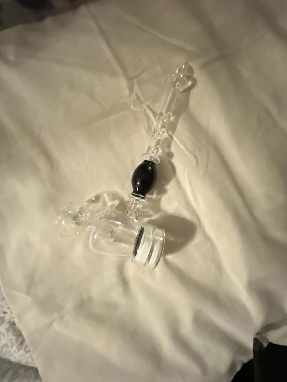 Clear and Black Glass Water Piece Nectar Collector with Removable Bowl